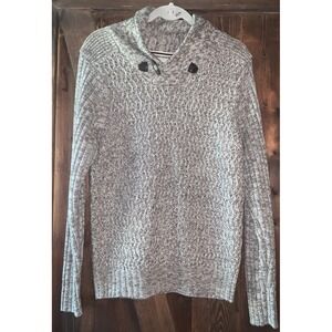Weatherproof Vintage Cable Knit Sweater S Light Brown Toggle Shawl Neck EUC‎